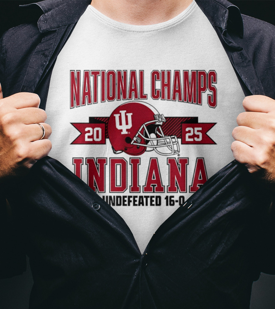 Indiana Hoosiers 2025 National Champs Undefeated 16 0 Football T-Shirt