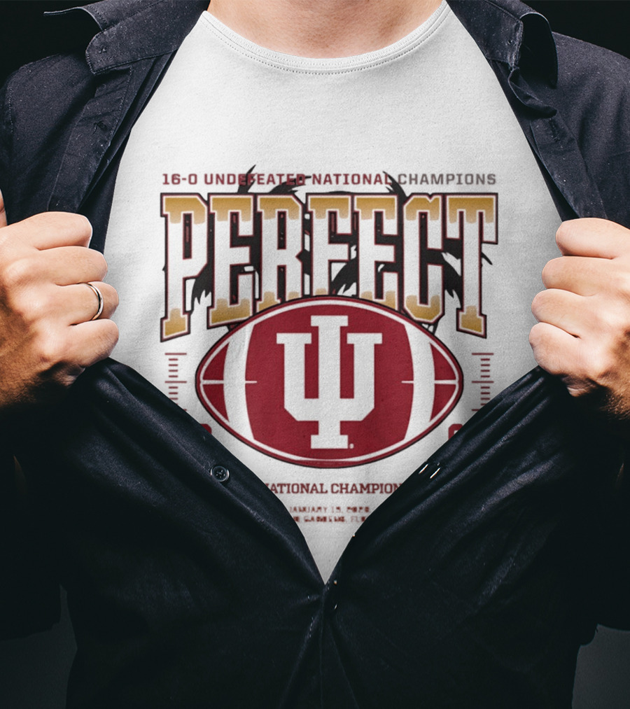 Indiana Hoosiers 2025 Perfect Season Undefeated National Champions Football T-Shirt