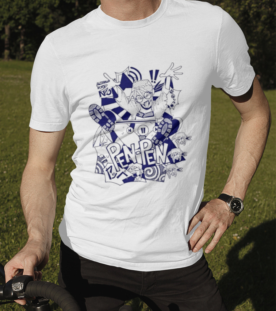 Pen Pen Alterna Ve Abstract Character Blue Vibes T-Shirt