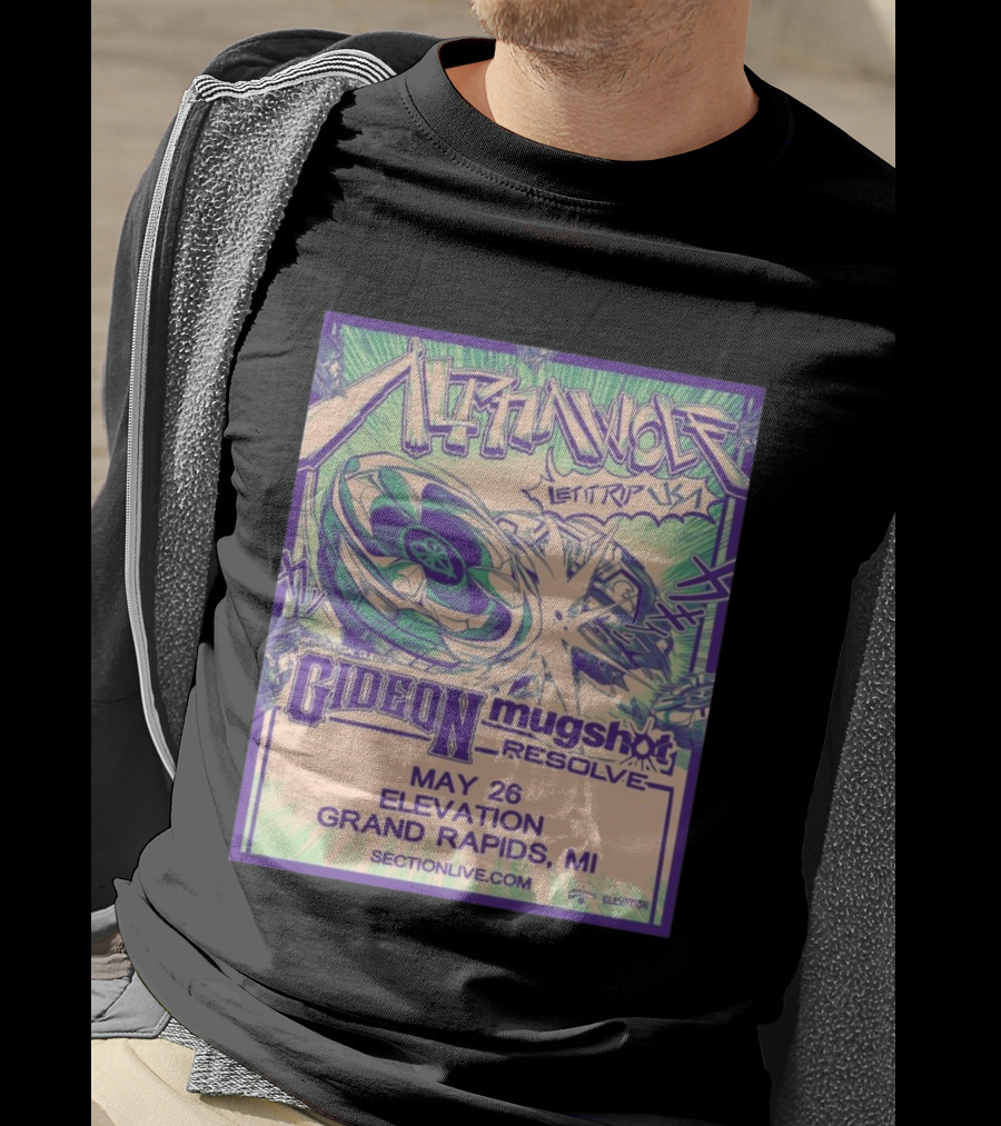 Alpha Wolf Let It Rip USA Tour 2026 May 26 Grand Rapids MI Gideon Shot Resolve T-Shirt