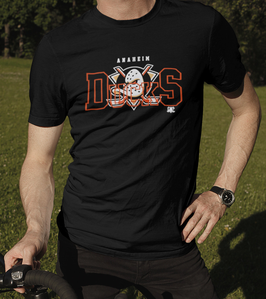Anaheim Ducks Hockey Team Iconic Mask And Sticks T-Shirt