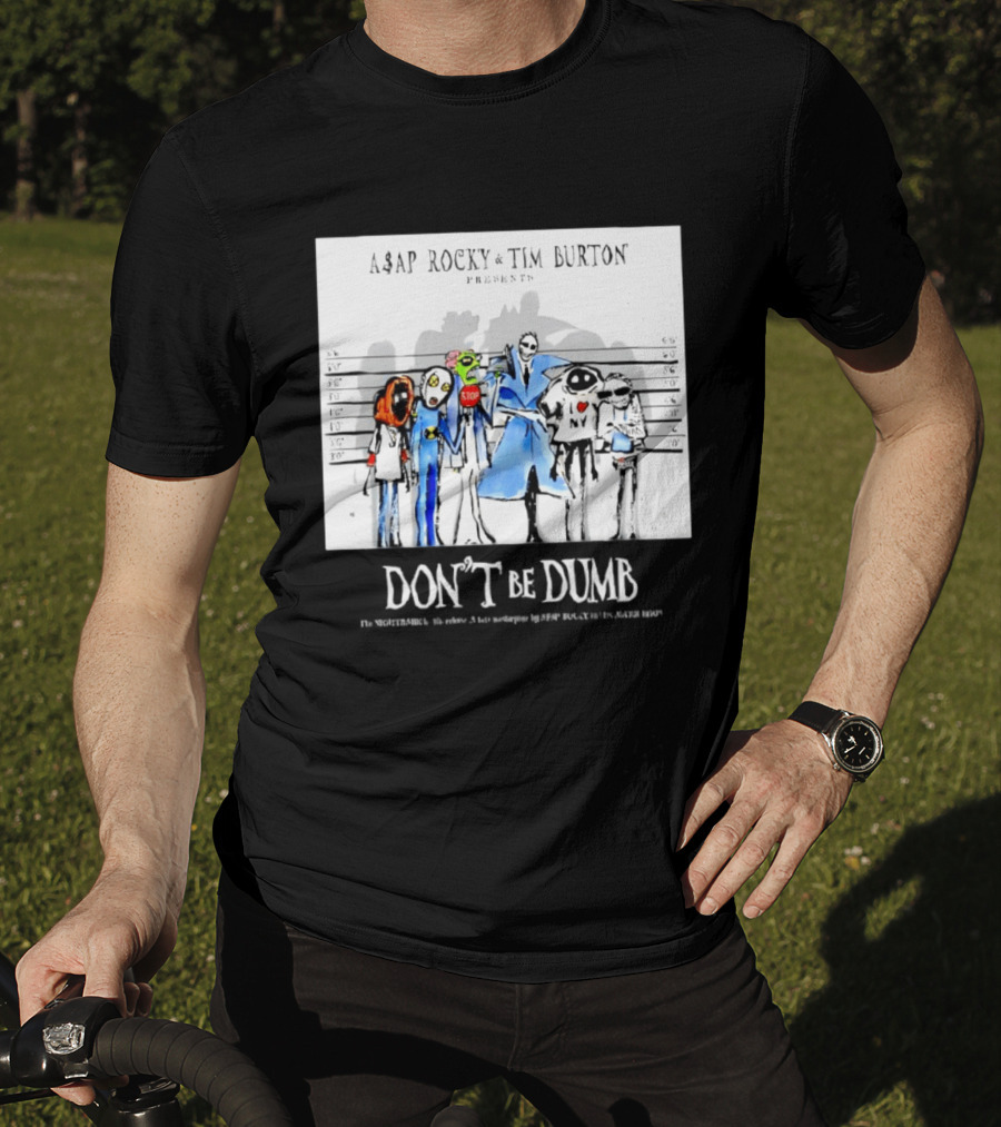 ASAP Rocky Tim Burton Presents Don't Be Dumb Shot Characters T-Shirt