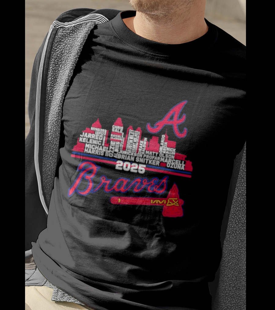 Atlanta Braves Players City Skyline 2025 T-Shirt