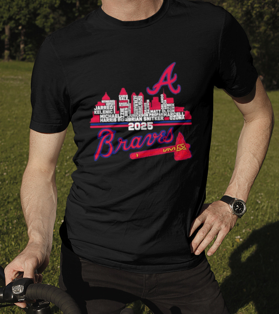 Atlanta Braves Players City Skyline 2025 T-Shirt