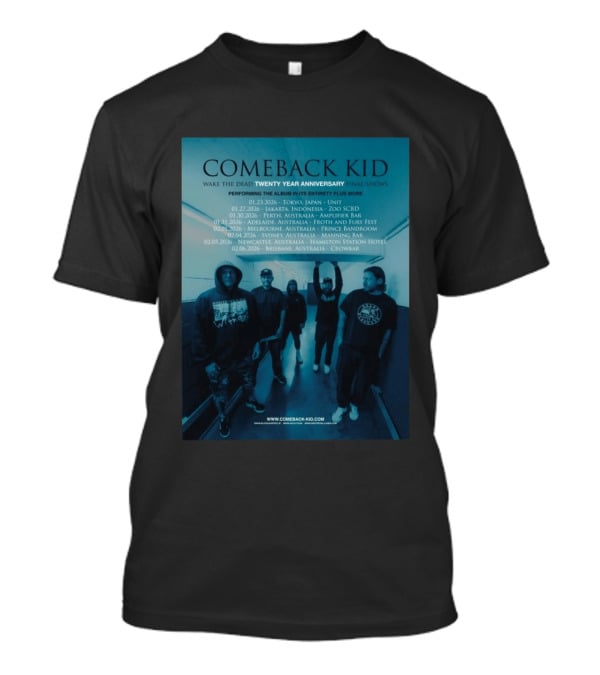 Comeback Kid Wake The Dead Twenty Year Anniversary Asia Australia Tour 2026 Dates T-Shirt
