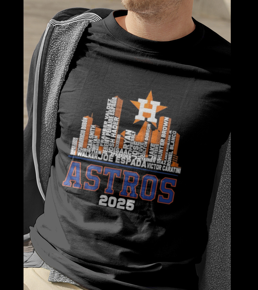 Houston Astros Players City Skyline 2025 T-Shirt