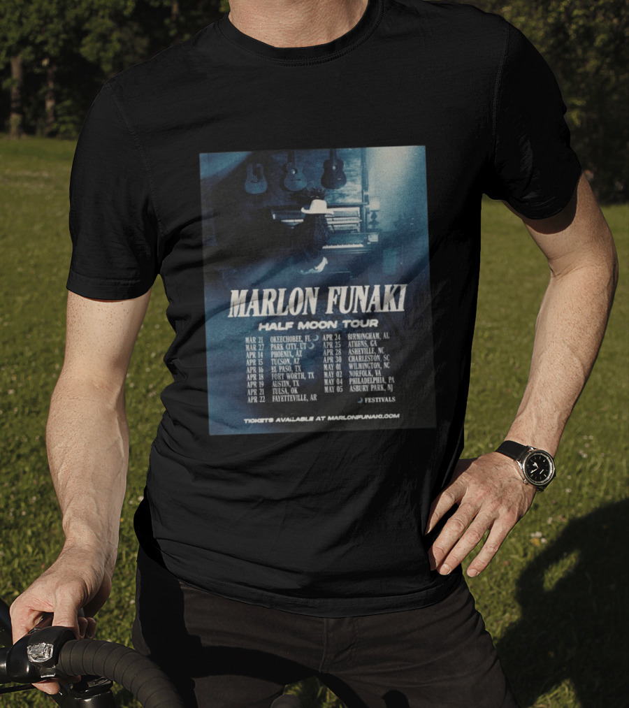 Marlon Funaki Half Moon Tour 2026 Dates Cities And Ticket Info T-Shirt