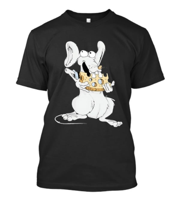 Cartoon Mouse Enjoying Swiss Cheese T-Shirt