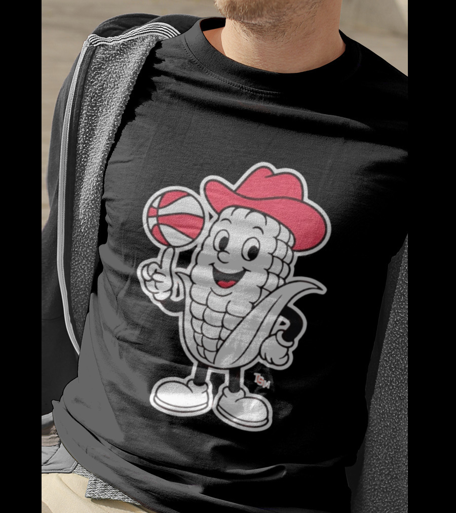 Nebraska Cornhuskers Cowboy Corn Basketball Playful T-Shirt