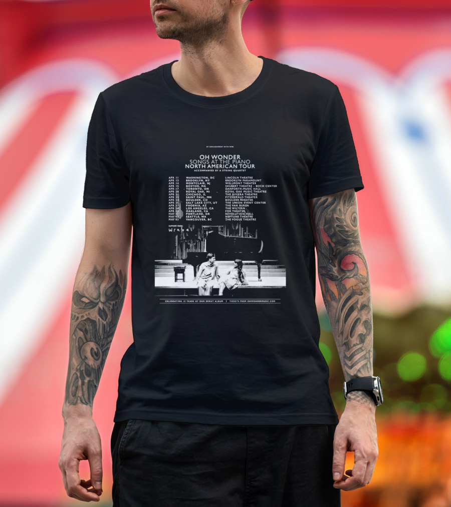 Oh Wonder Songs At The Piano North American Tour 2026 Dates And Venues T-Shirt