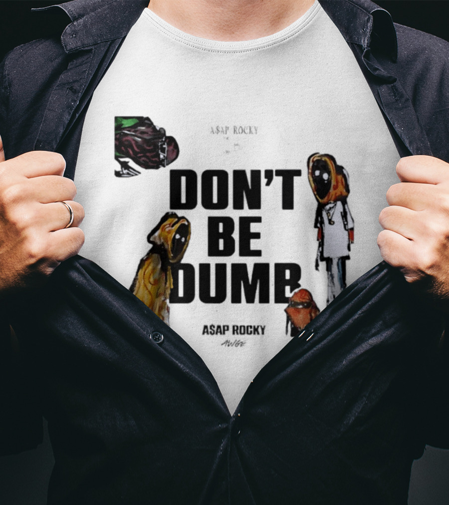 ASAP Rocky X Tim Burton Don't Be Dumb Character Collab T-Shirt