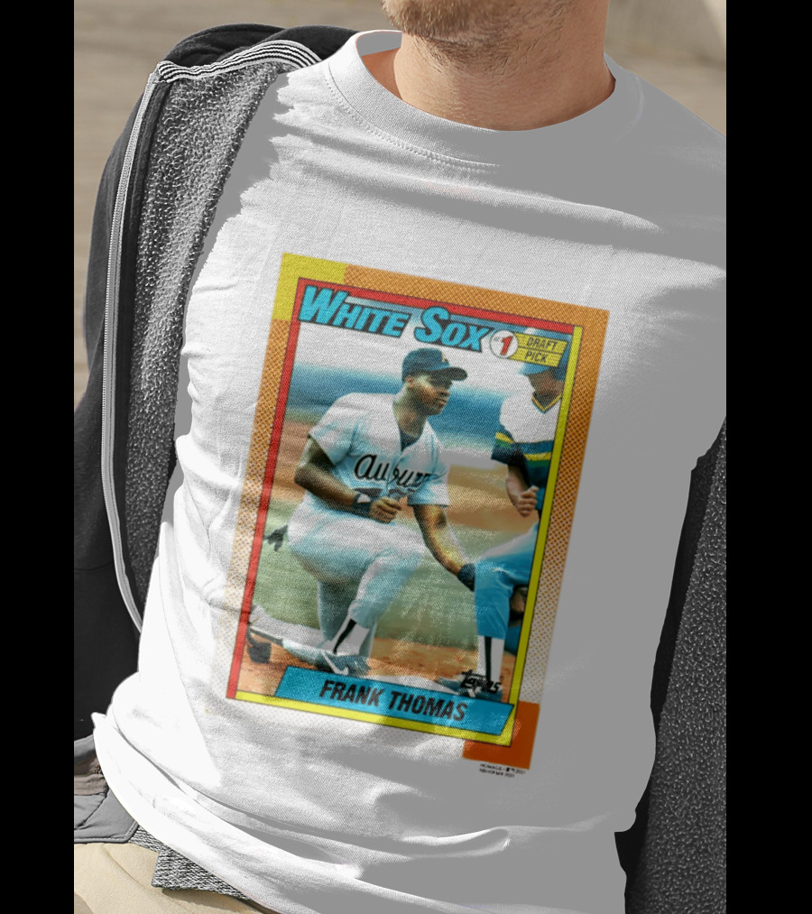 White Sox Frank Thomas 1990 Topps No. 1 Draft Pick Rookie Card T-Shirt