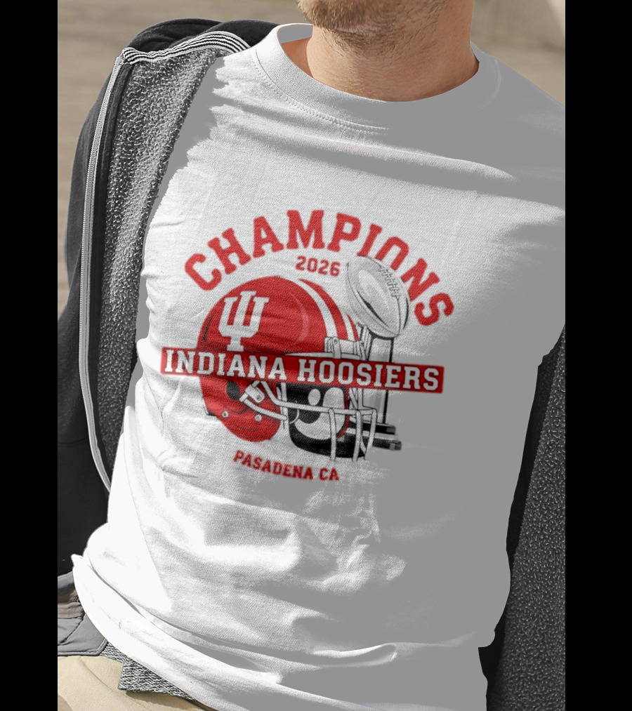 Indiana Hoosiers 2026 Champions Helmet Trophy Football Victory T-Shirt