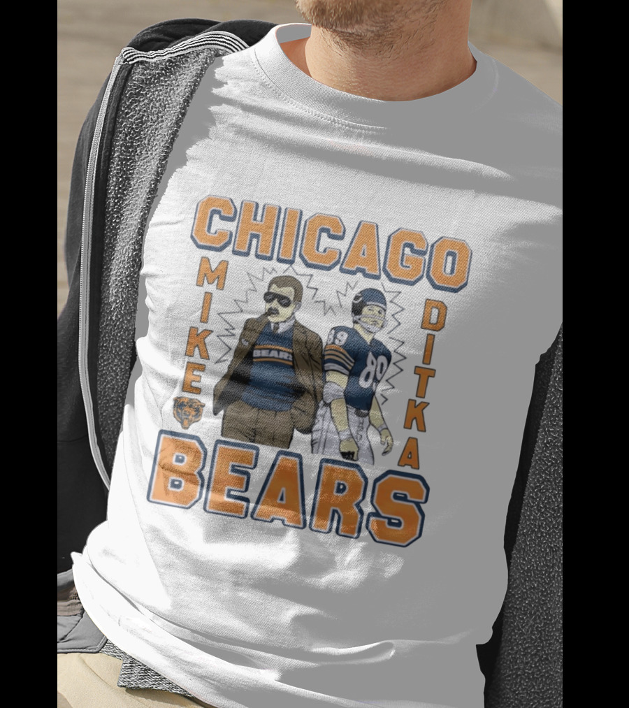 Mike Ditka Chicago Bears Retro Style Smoking Cigar T-Shirt