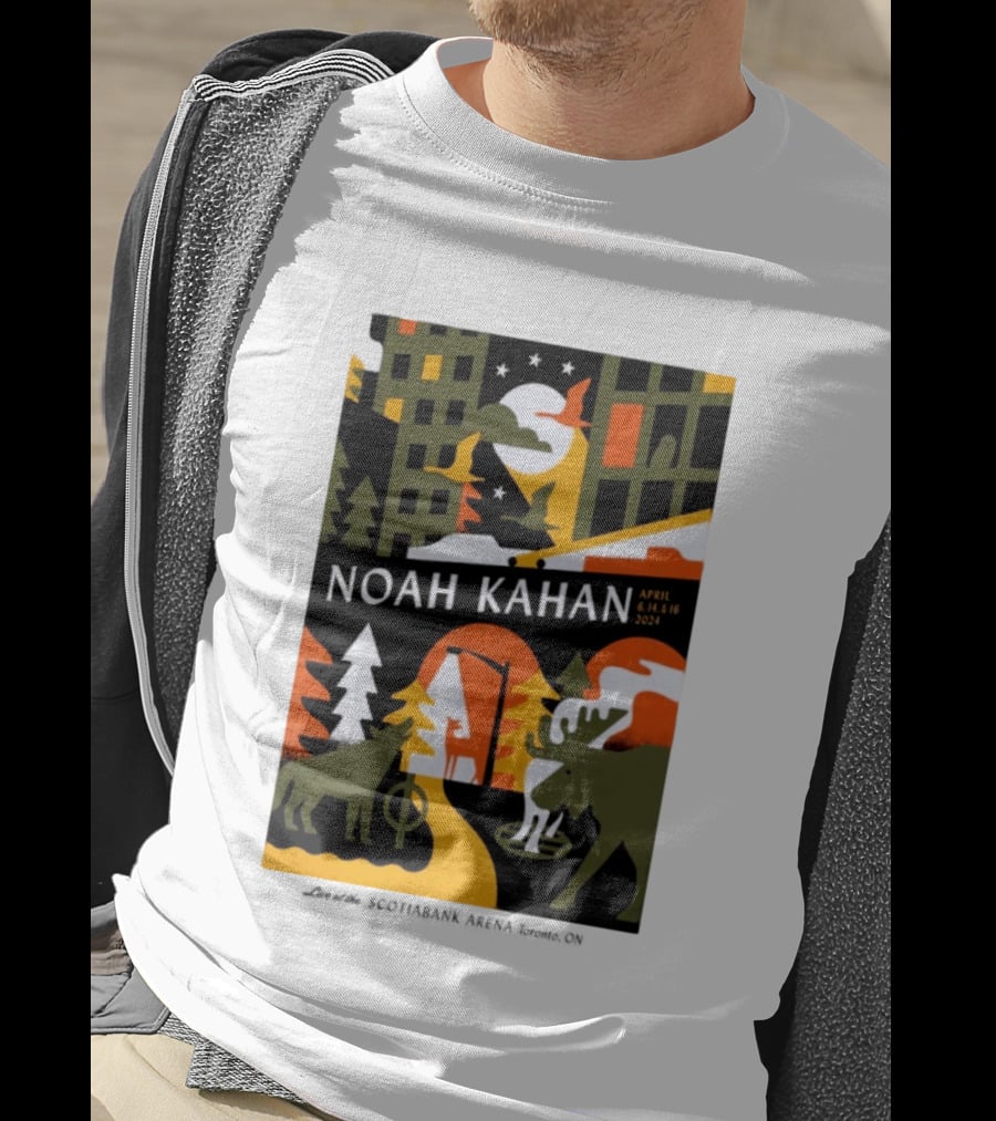 Noah Kahan April 6 14 16 2024 Toronto Wildlife Cityscape T-Shirt