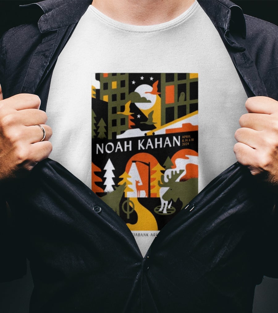 Noah Kahan April 6 14 16 2024 Toronto Wildlife Cityscape T-Shirt