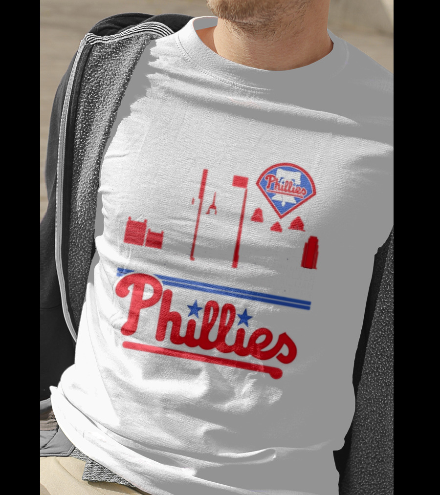 Philadelphia Phillies 2025 City Skyline And Players Names T-Shirt