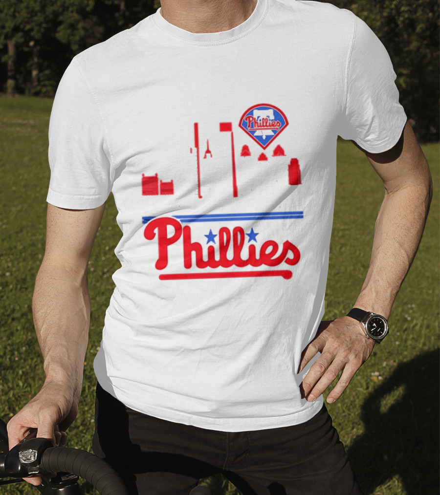 Philadelphia Phillies 2025 City Skyline And Players Names T-Shirt