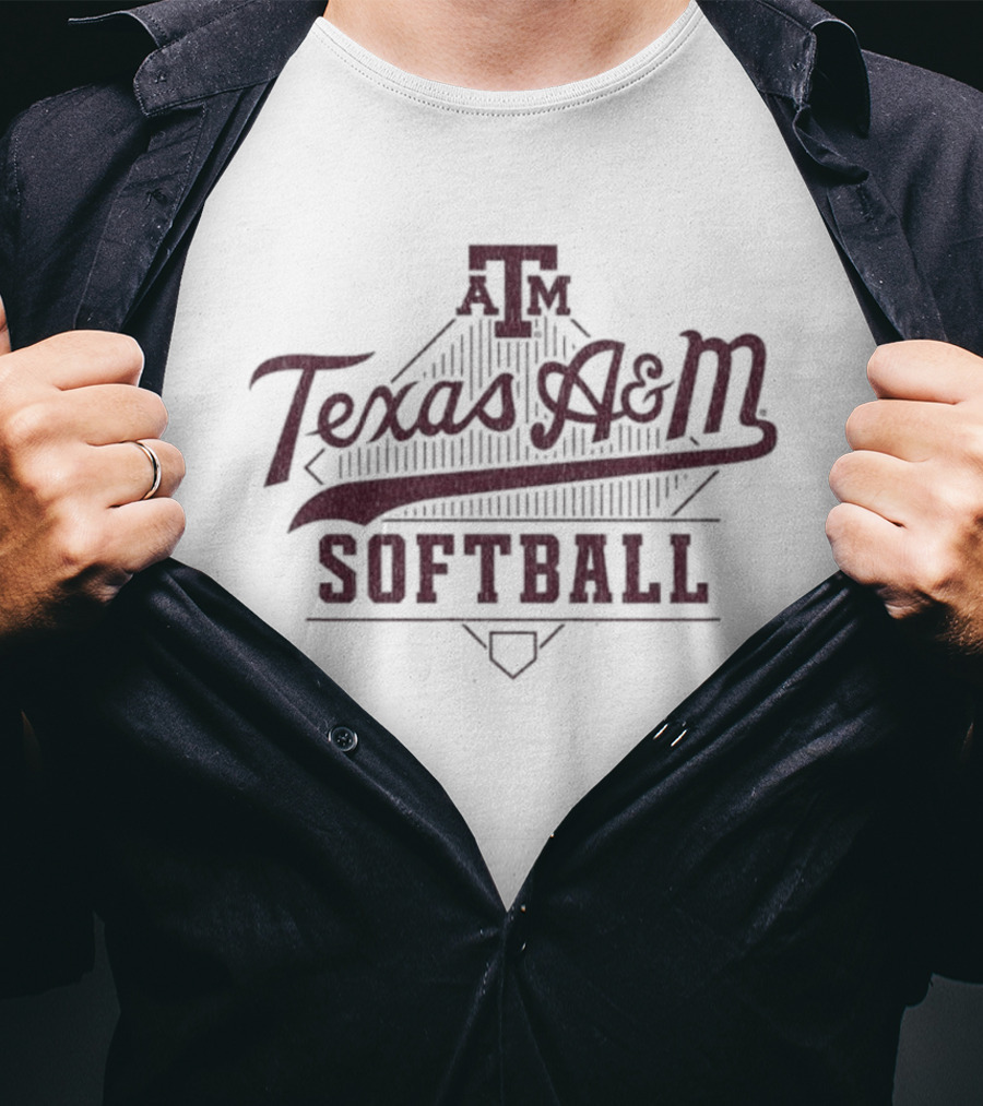 Texas A&M Softball Home Plate Script T-Shirt