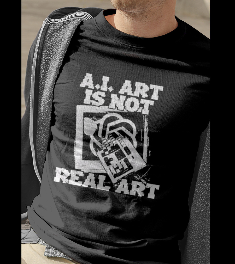 A.I. Art Is Not Real Art Keyboard T-Shirt