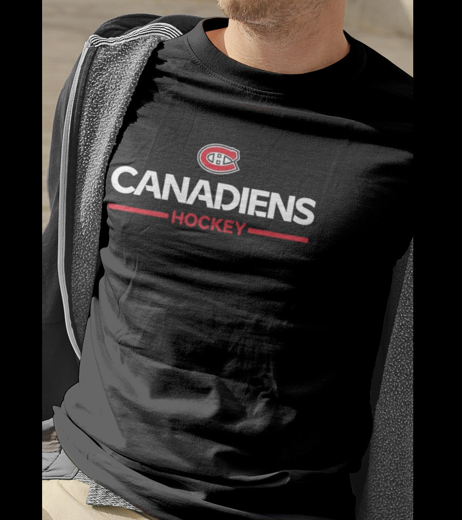 Alexandre Carrier Wearing Montreal Canadiens Hockey T-Shirt