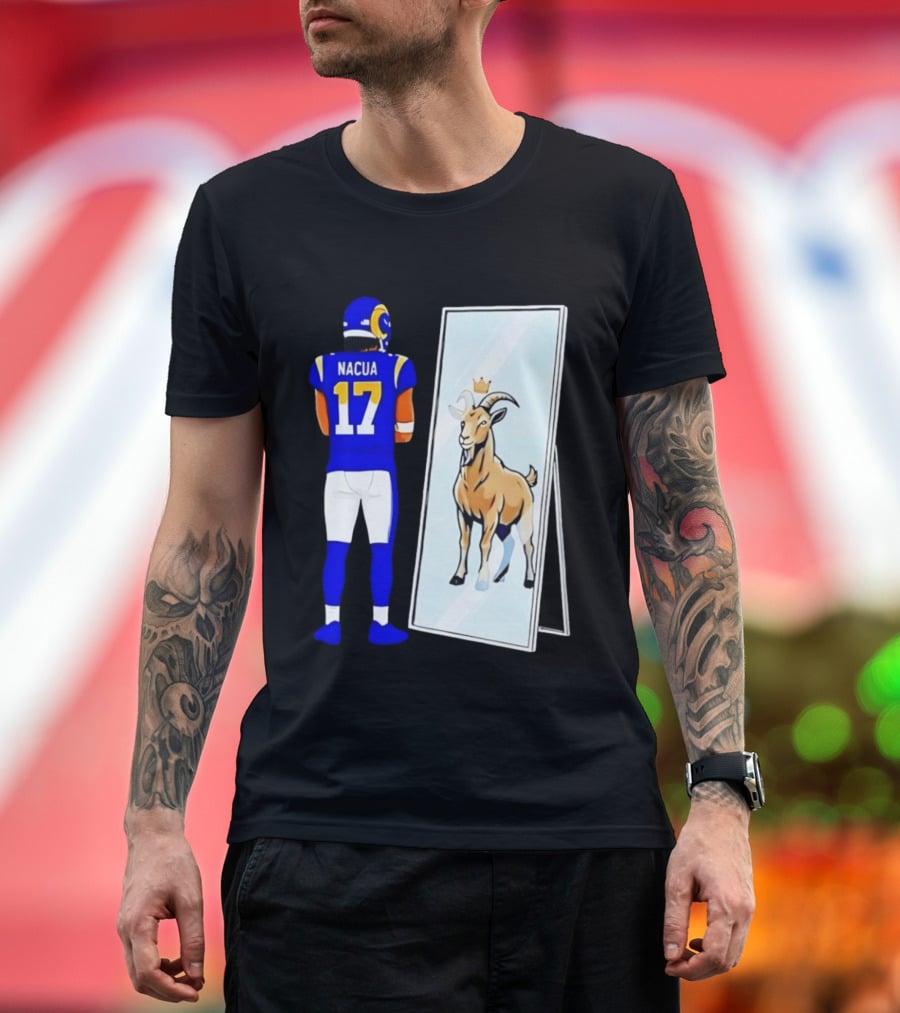 Puka Nacua 17 Los Angeles Rams Mirror Goat Crown T-Shirt