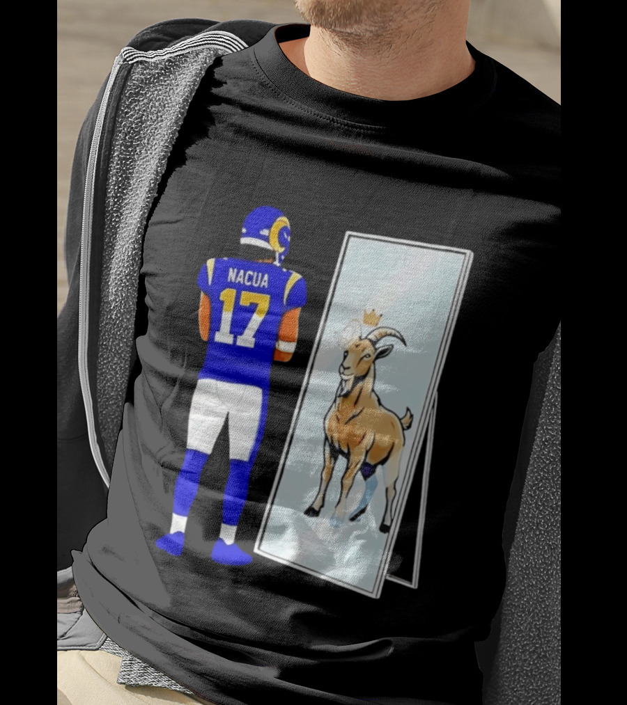 Puka Nacua 17 Los Angeles Rams Mirror Goat Crown T-Shirt