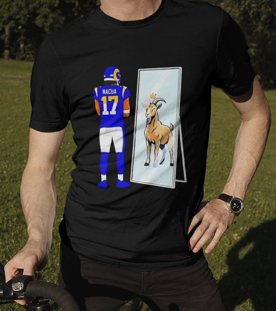 Puka Nacua 17 Los Angeles Rams Mirror Goat Crown T-Shirt