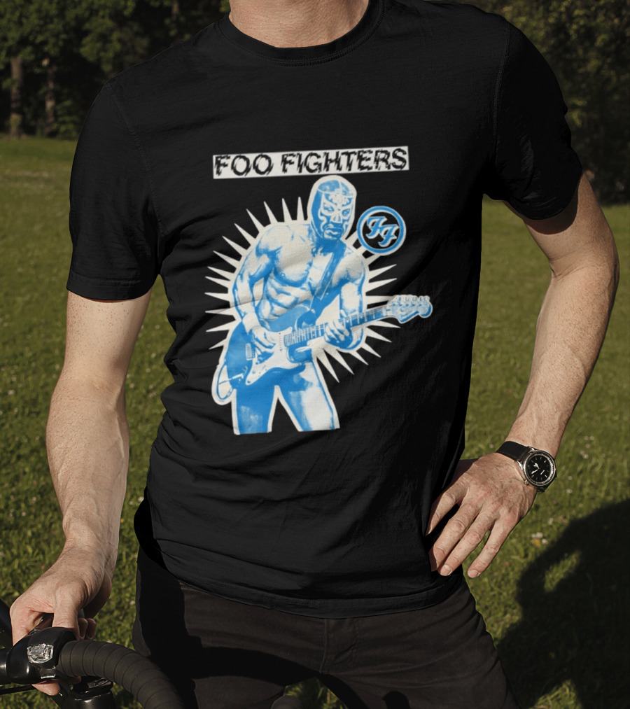 Foo Fighters 2026 Tasmania Lucha Libre Masked Guitarist Iconic FF T-Shirt