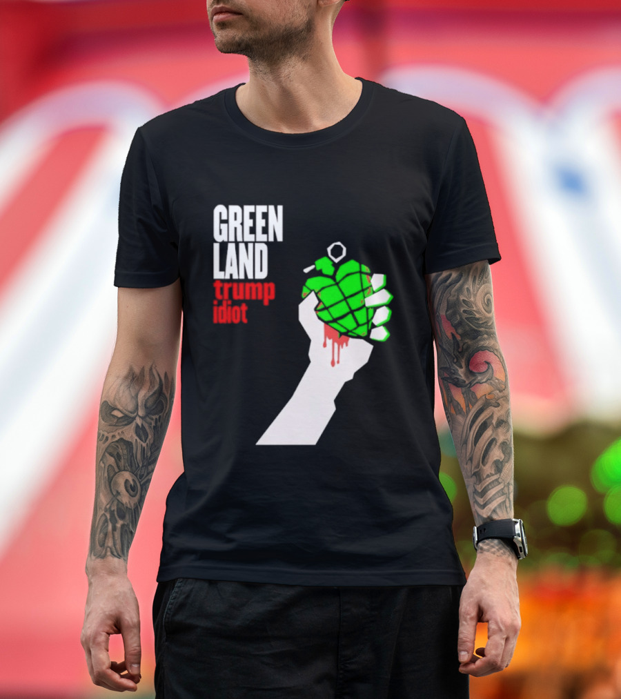 Greenland Green Day Trump Idiot Hand T-Shirt