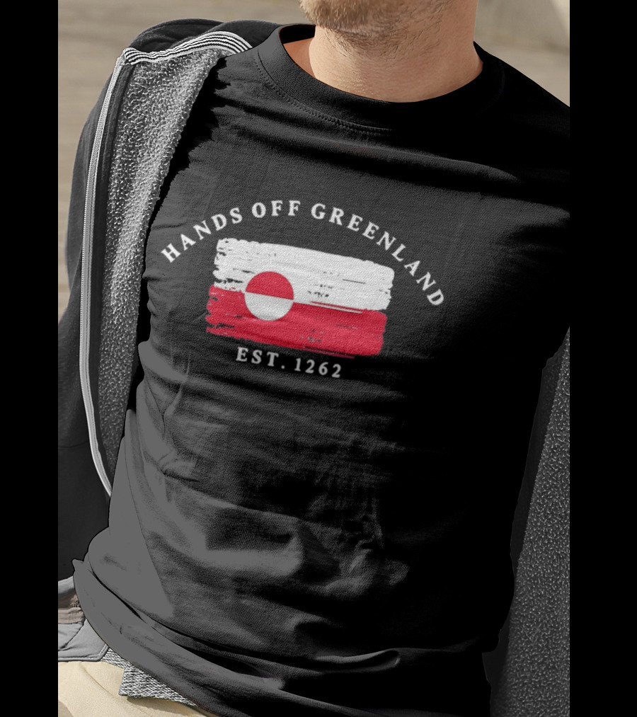 Hands Off Greenland Flag Est 1262 T-Shirt