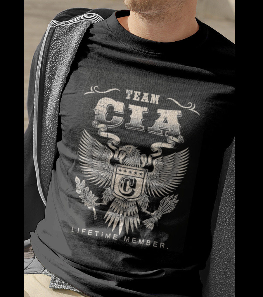 Team CIA Lifetime Member Emblem With Eagle Crest T-Shirt