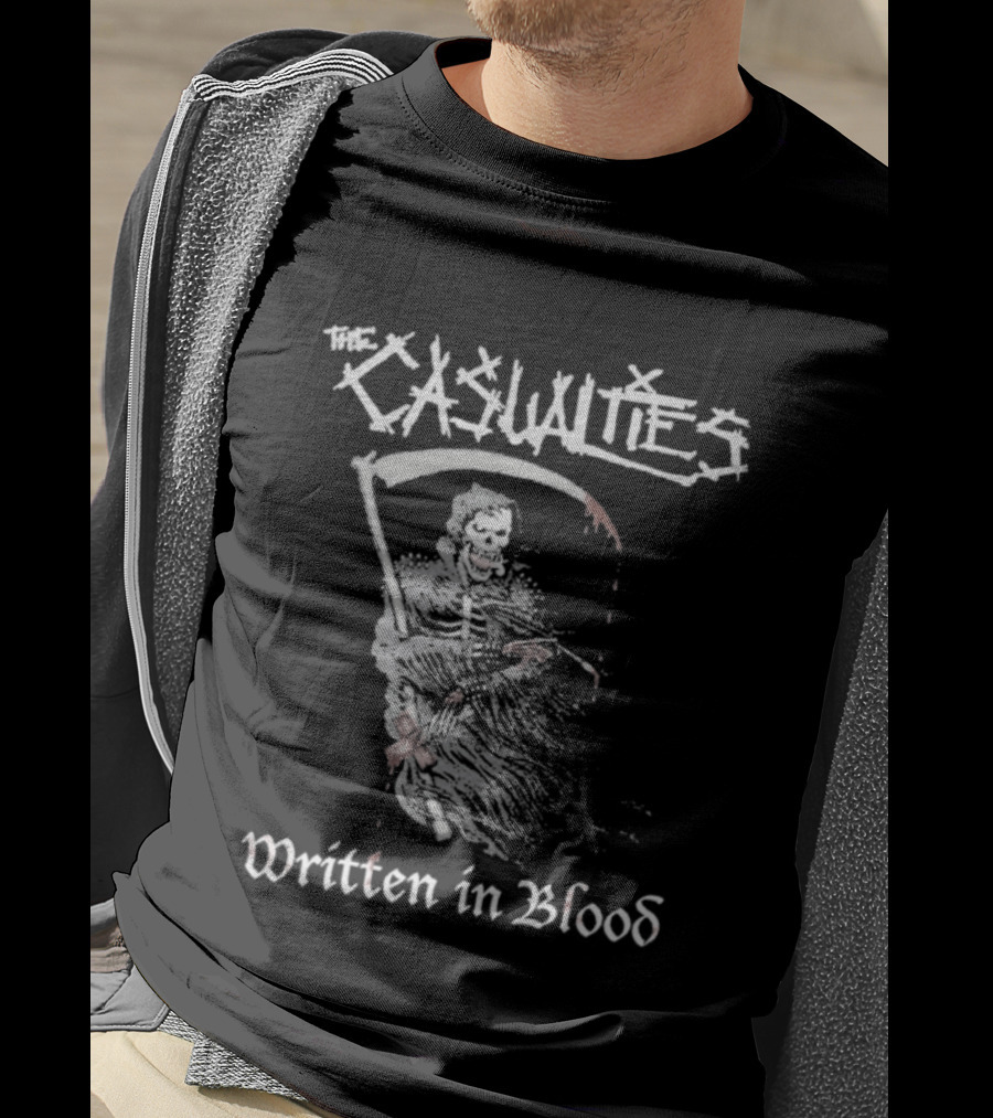 Casualties Written In Blood Grim Reaper Punk Band T-Shirt