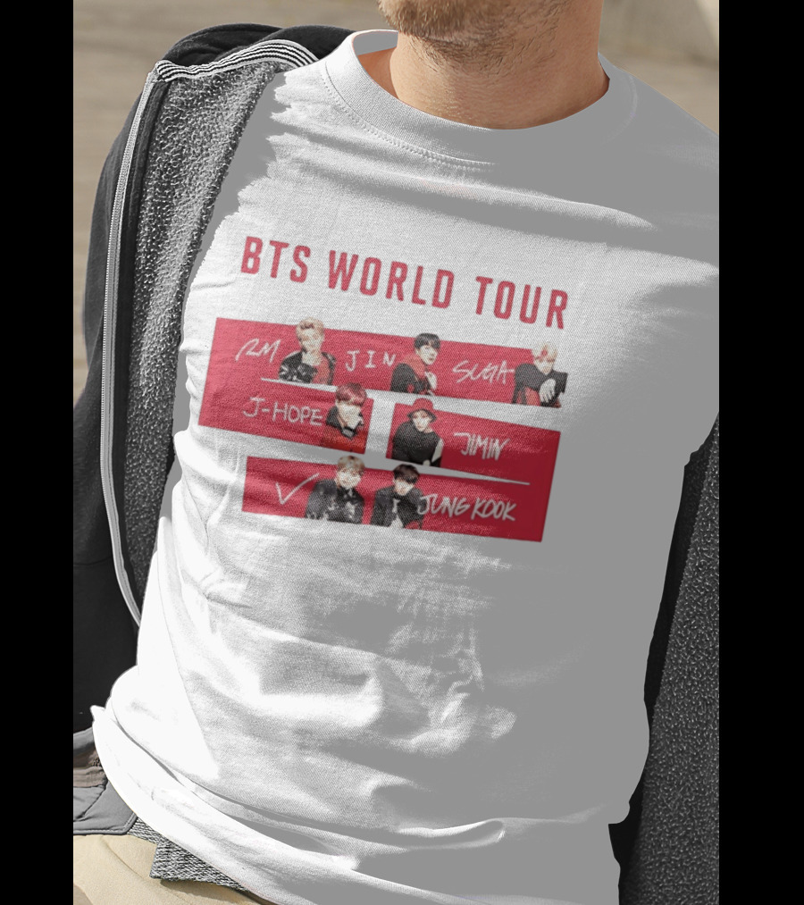 BTS World Tour RM Jin Suga J Hope Jimin V Jungkook T-Shirt
