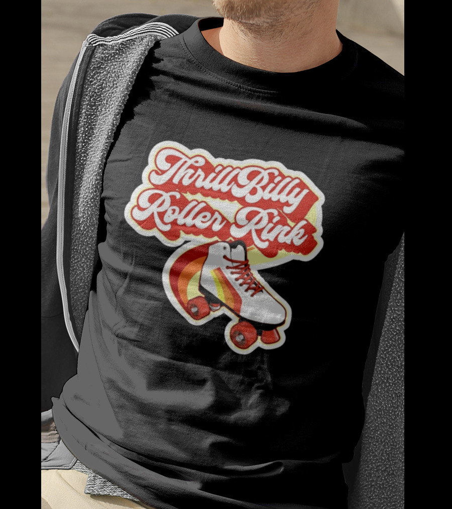 Thrill Billy Roller Rink Vintage Skate White Red Yellow T-Shirt