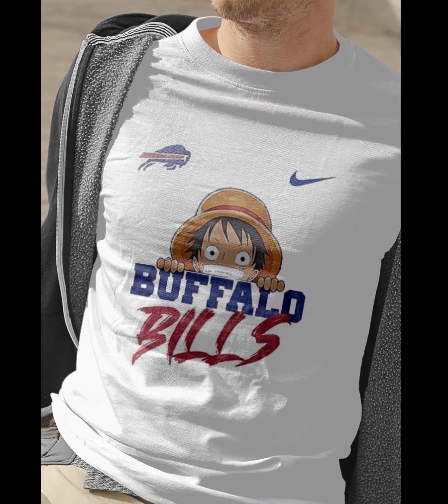 Buffalo Bills One Piece Monkey D Luffy Nike Collaboration T-Shirt