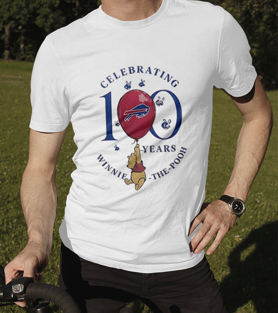 Buffalo Bills Winnie The Pooh 100 Years Anniversary Balloon Celebration T-Shirt