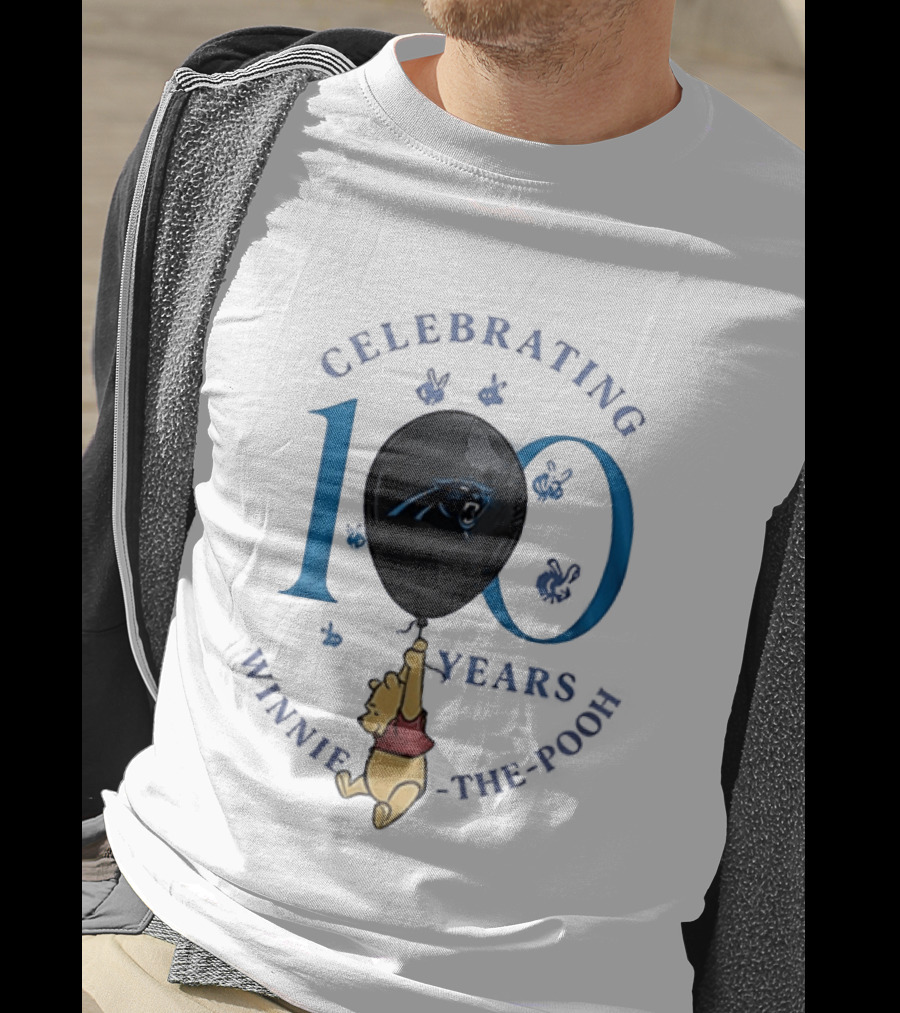 Carolina Panthers Winnie The Pooh 100th Anniversary Celebrating Years T-Shirt