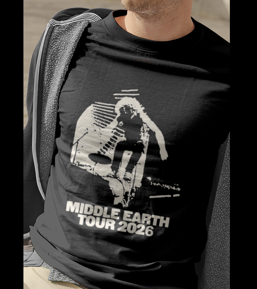 Jesse Welles Middle Earth Tour 2026 Sketch Style Concert Promotion T-Shirt