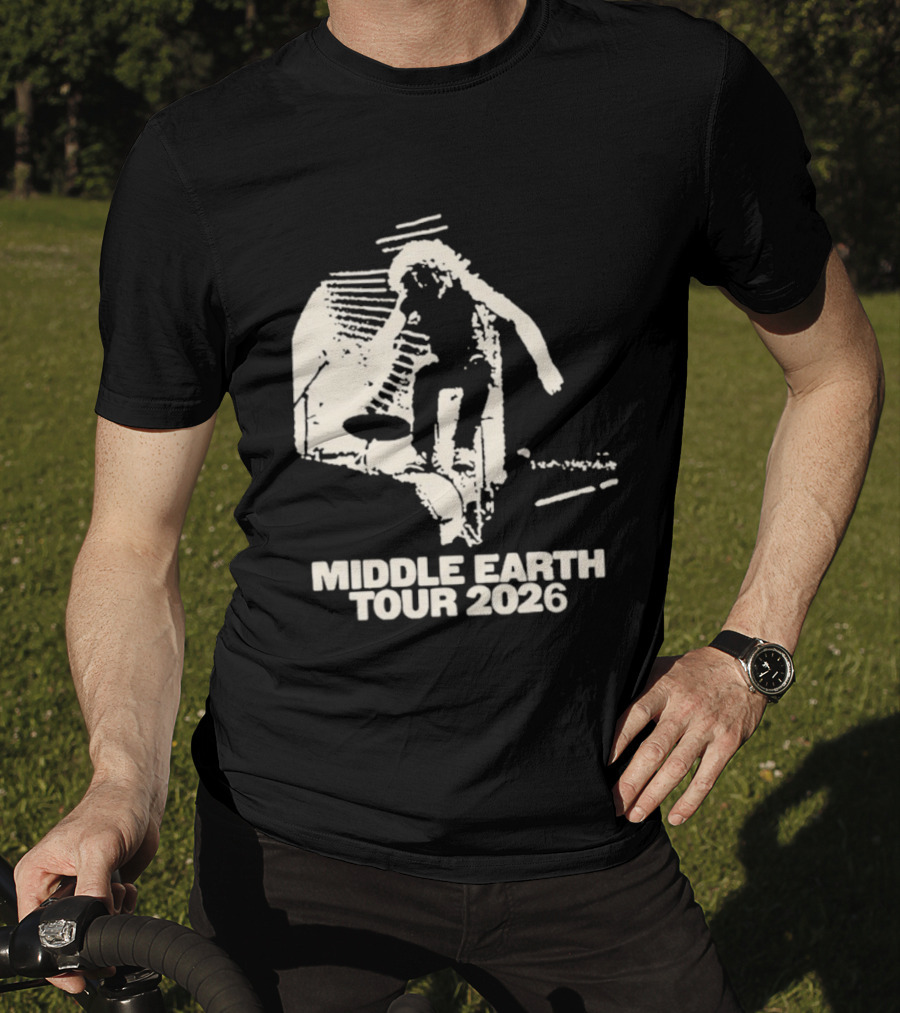 Jesse Welles Middle Earth Tour 2026 Sketch Style Concert Promotion T-Shirt