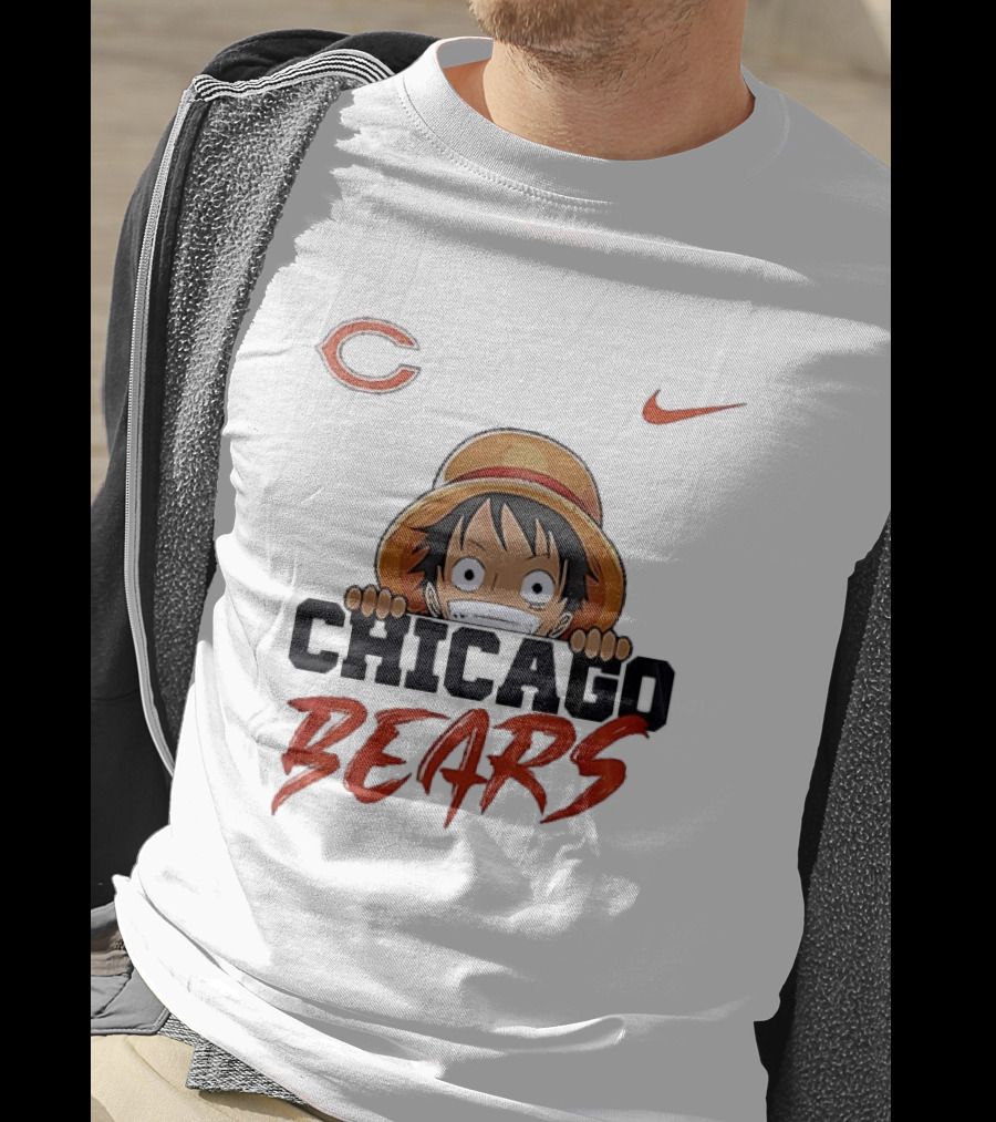 Chicago Bears Monkey D Luffy One Piece Collaboration T-Shirt