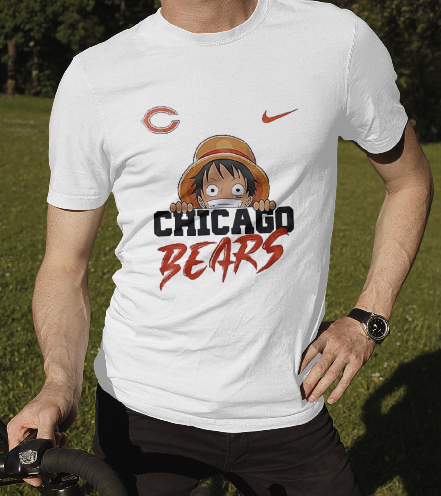 Chicago Bears Monkey D Luffy One Piece Collaboration T-Shirt