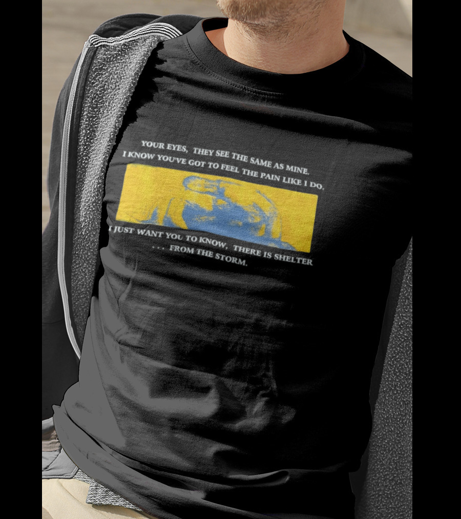 Your Eyes They See The Same As Mine Abstract Yellow Blue Vision T-Shirt