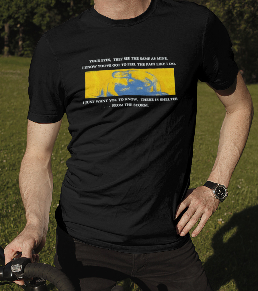 Your Eyes They See The Same As Mine Abstract Yellow Blue Vision T-Shirt