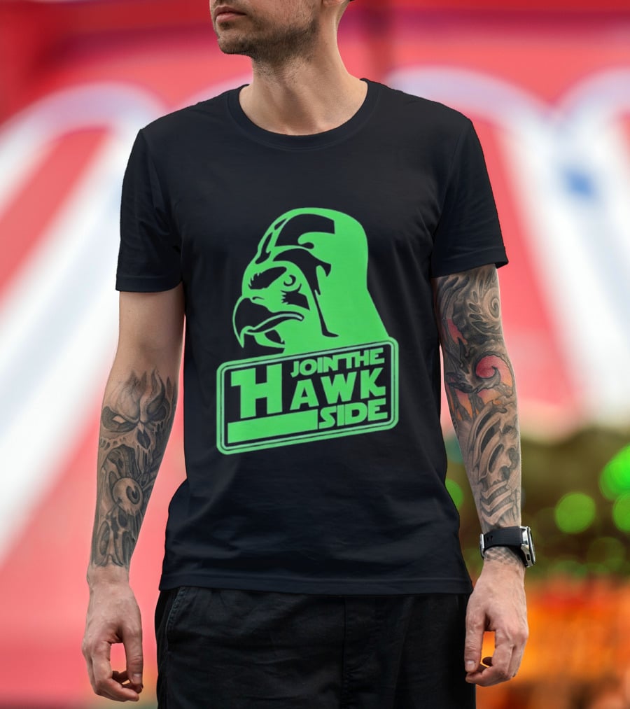 Join The Hawk Side Classic Iconic Green Hawk Face T-Shirt