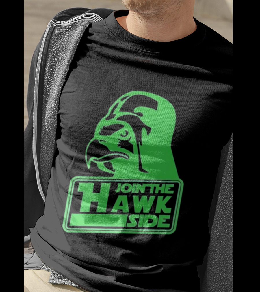 Join The Hawk Side Classic Iconic Green Hawk Face T-Shirt