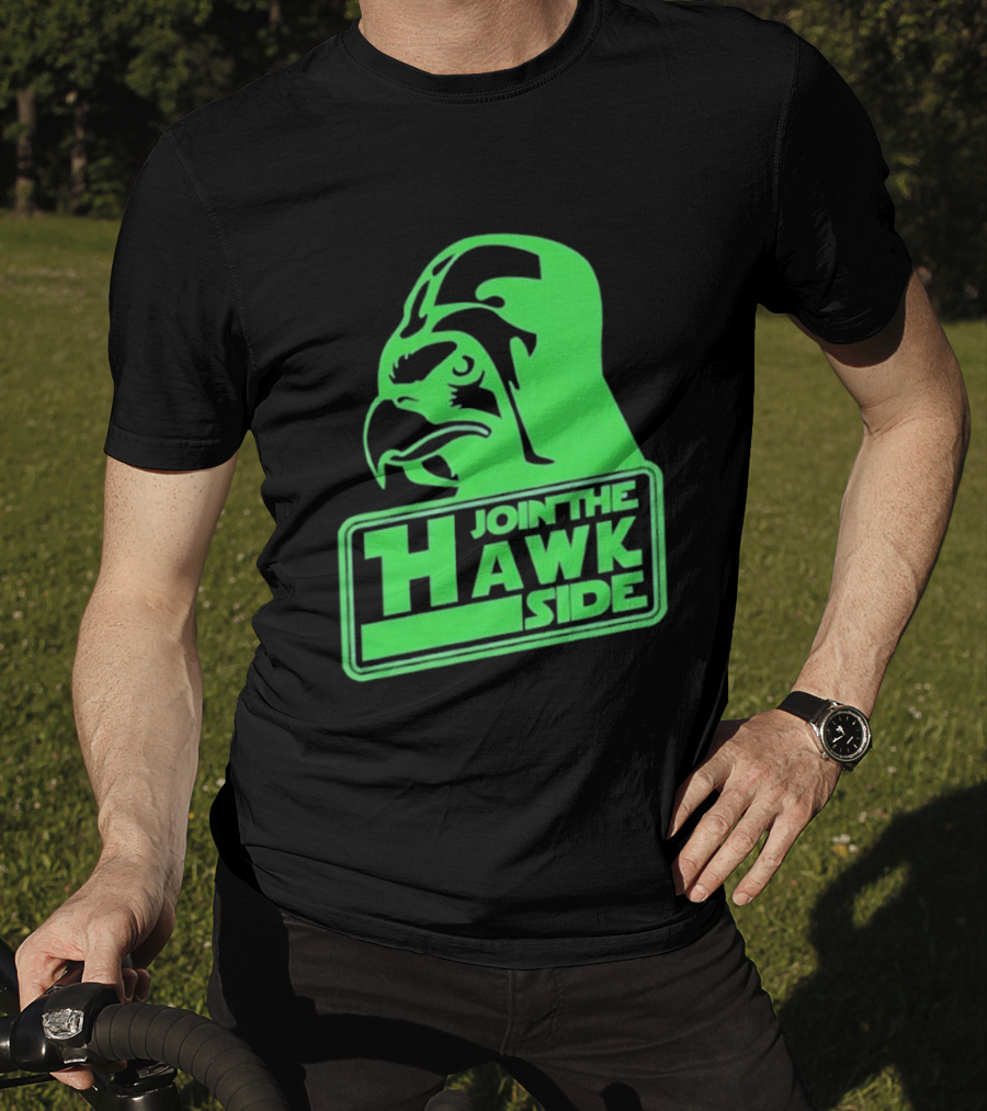 Join The Hawk Side Classic Iconic Green Hawk Face T-Shirt