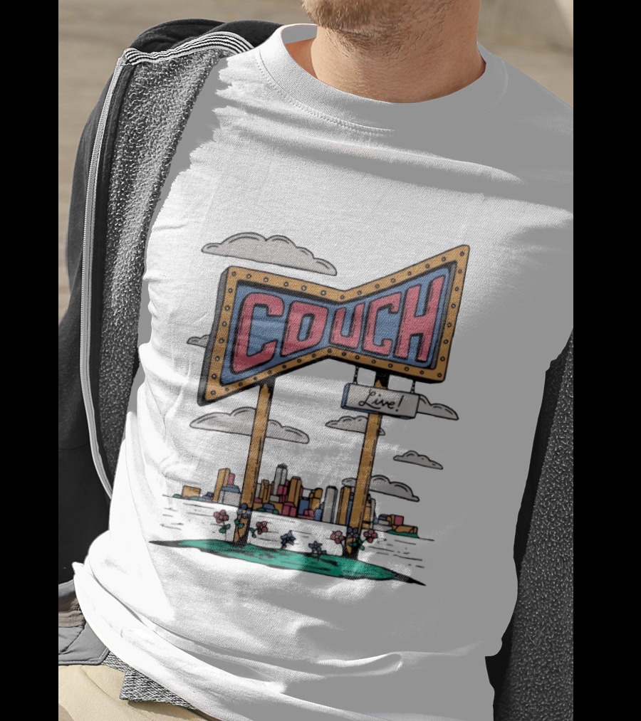 Couch Live Sign City Skyline T-Shirt