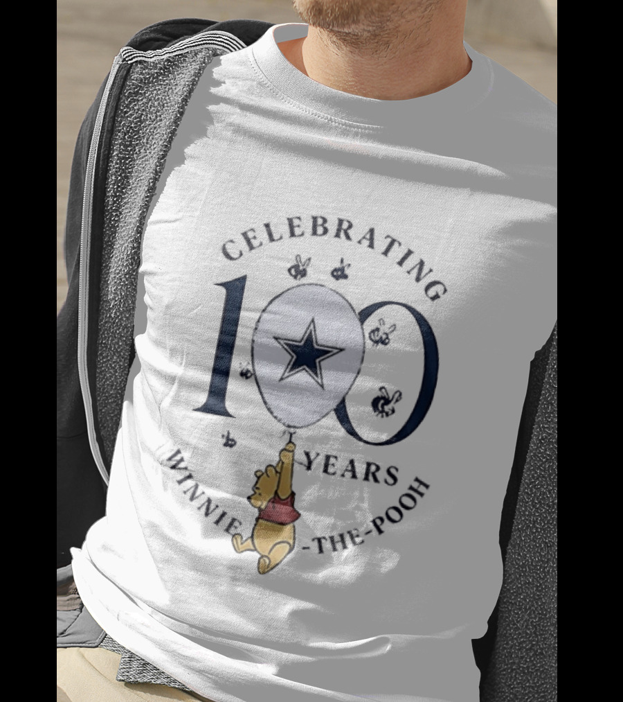 Dallas Cowboys Winnie The Pooh Celebrating 100 Years Anniversary T-Shirt