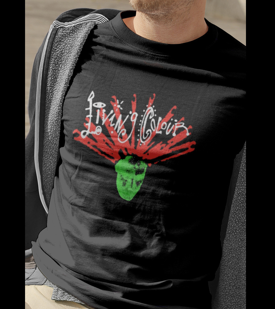 Living Colour Ray Head Simple Explosive Green T-Shirt